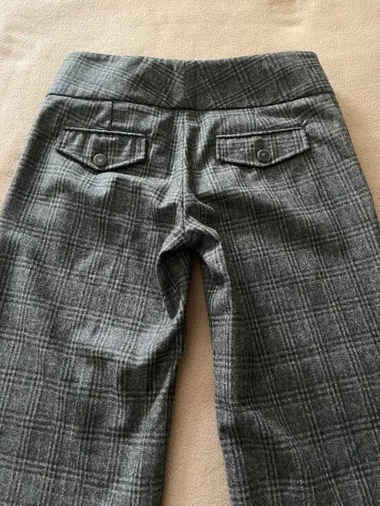 *AMAZING* Y2K 2004 Development by Erica Davies Plaid Wide Leg Pants Grey Size 2 - Picture 5 of 8